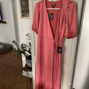 Express Blush maxi wrap around dress size can